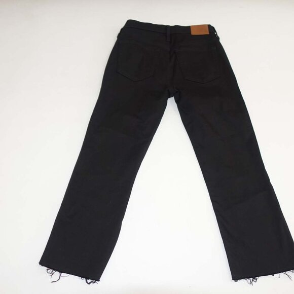 J. Crew Women's Demi Boot Crop Jeans Size 27 Petite Black Mid Rise Raw Hems 27P - Picture 7 of 9
